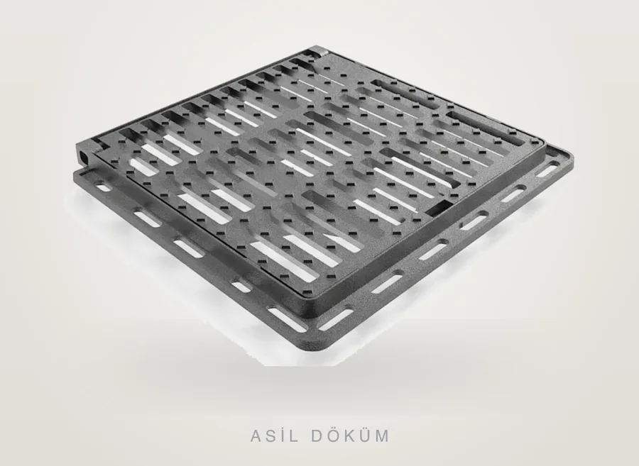 490x490x55 mm Döküm Çerçeveli Yağmur Suyu Izgarası